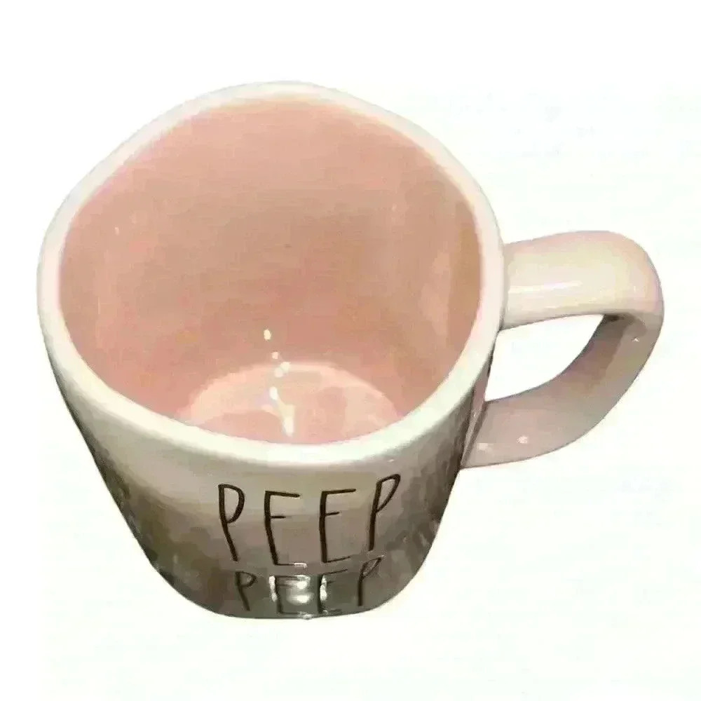 NWT Rae Dunn By Magenta PEEP PEEP Pink Ceramic Coffee Mug - Picture 4 of 5